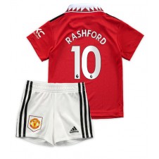 Manchester United Marcus Rashford #10 Hemmaställ Barn 2022-23 Korta ärmar (+ Korta byxor)